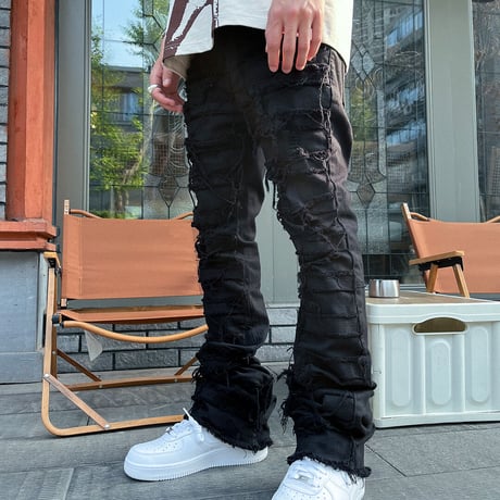 Ripped Flared Denim
