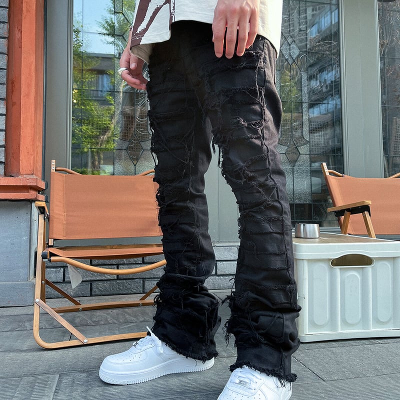 Ripped Flared Denim | FLEXHOOD