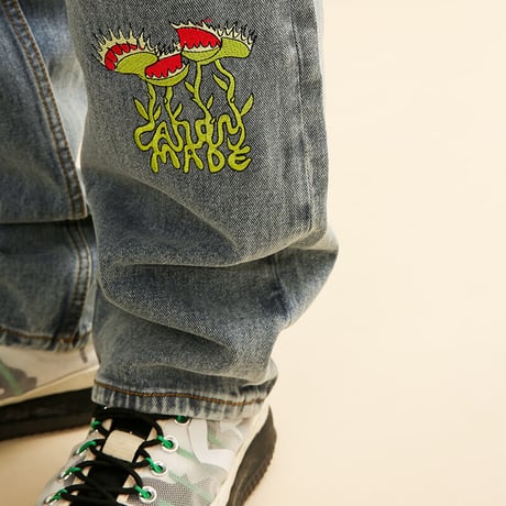 [CANDYMADE]  Frog Embroidery Denim