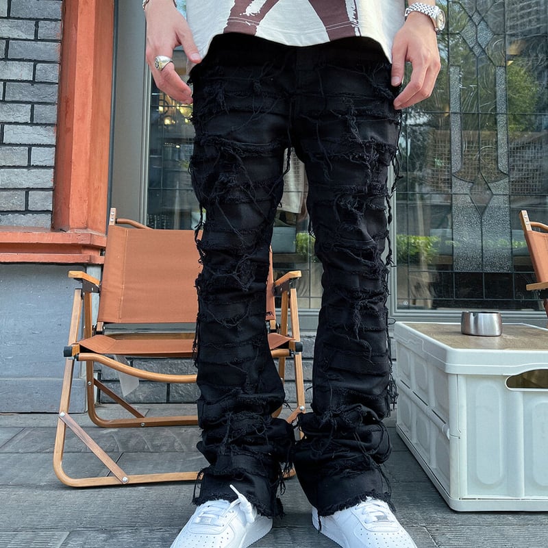 Ripped Flared Denim | FLEXHOOD