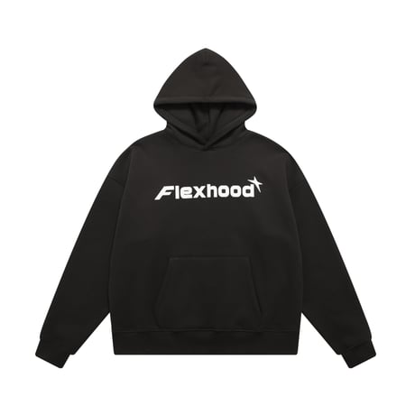 Flocked Printed Fleece Hoodie
