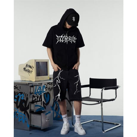 Flexer  short sleeve Zip Hoodie