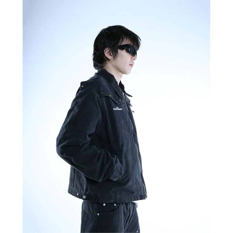 PCCVISION] Vintage Gempleated Jacket | FLEXHOOD