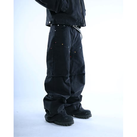 [PCCVISION] Vintage Gempleated Cargo Pants