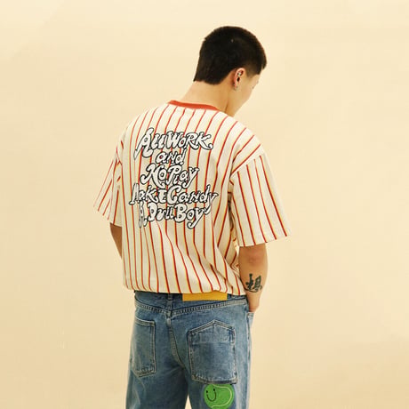 [CANDYMADE]  Graffiti Vertical Stripes Tee