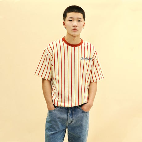 [CANDYMADE]  Graffiti Vertical Stripes Tee
