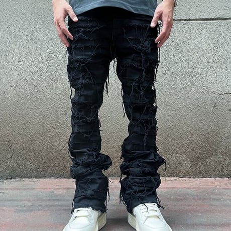 Ripped Flared Denim