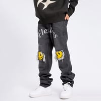 Ripped Smiley Denim/ Black