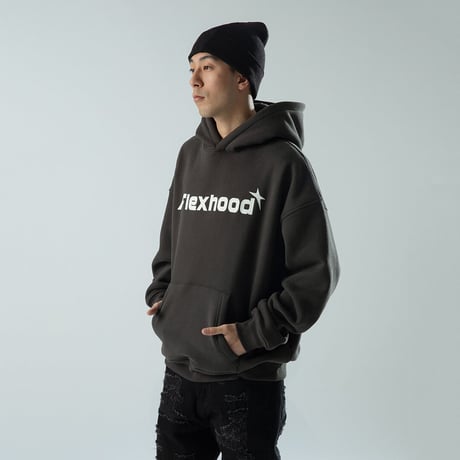 Flocked Printed Fleece Hoodie