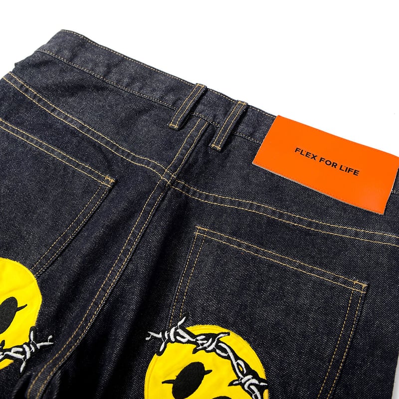 FLEXHOOD 22 smiley face patchwork jeans - デニム/ジーンズ