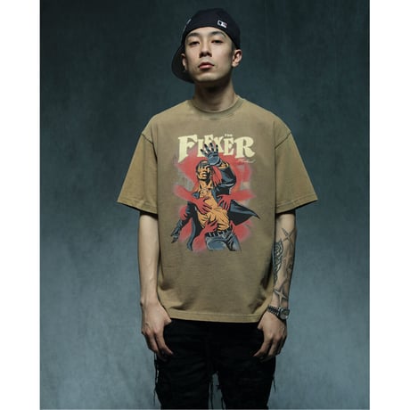 Retro Comic Hero Tee / Brown