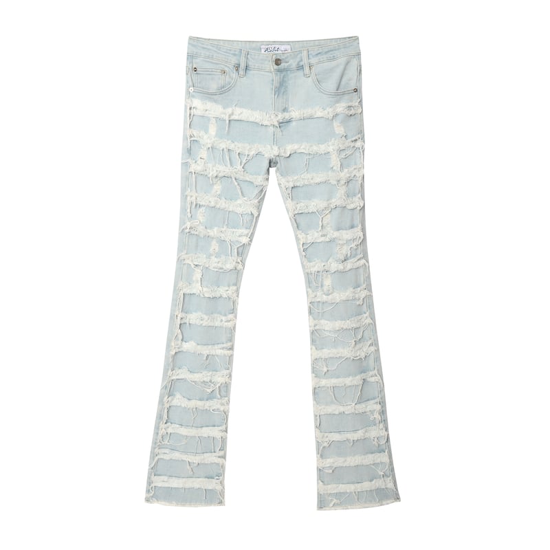 Ripped Flared Denim / Blue | FLEXHOOD