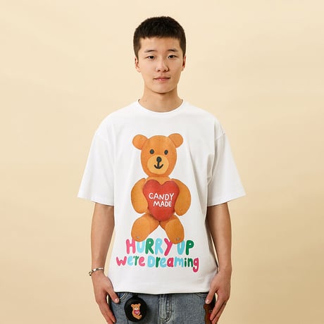 [CANDYMADE]  Dreaming Bear Tee / White