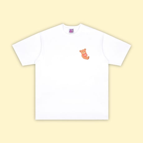 [CANDYMADE]  Cartoon Bear Tee  / White