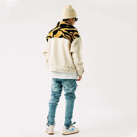 Tiger Print Patch Jacket