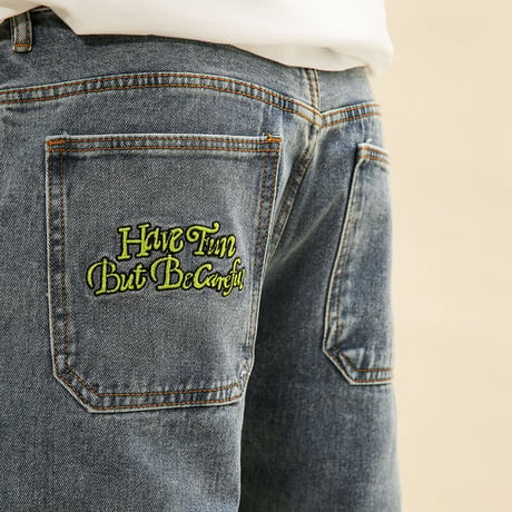 [CANDYMADE]  Frog Embroidery Denim