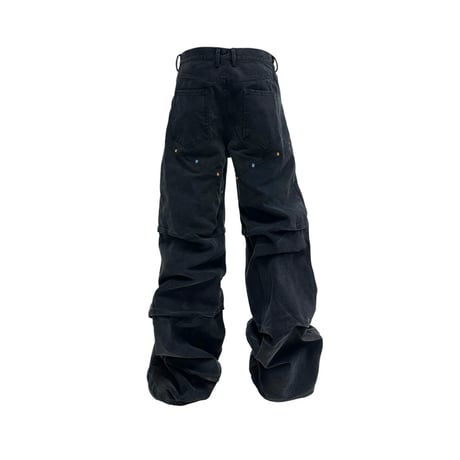 [PCCVISION] Vintage Gempleated Cargo Pants
