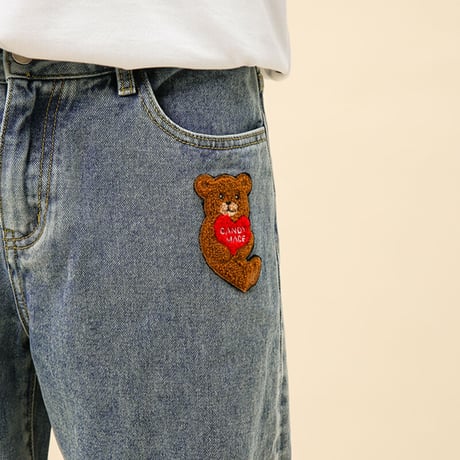 [CANDYMADE]  Cartoon Bear Denim