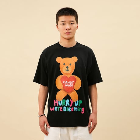 [CANDYMADE]  Dreaming Bear Tee / Black