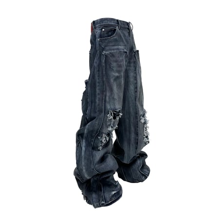 [PCCVISION] Vintage Ripped Double Denim