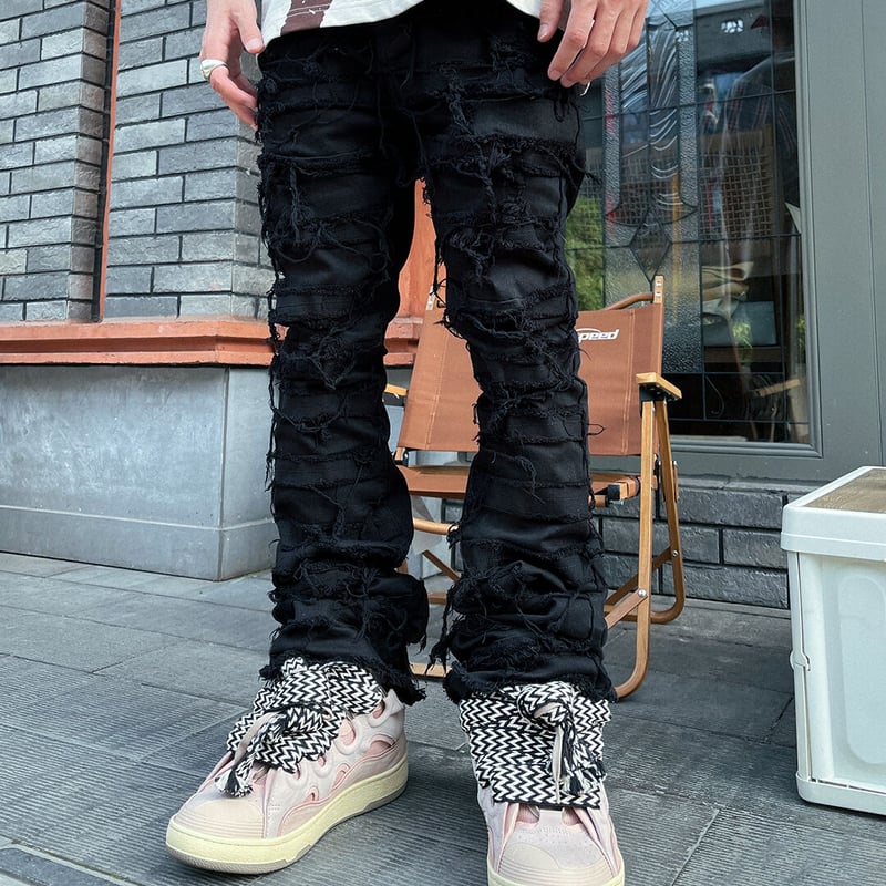 Ripped Flared Denim | FLEXHOOD