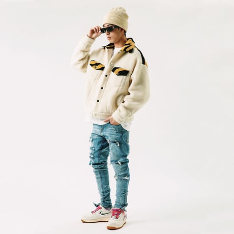 Tiger Print Patch Jacket