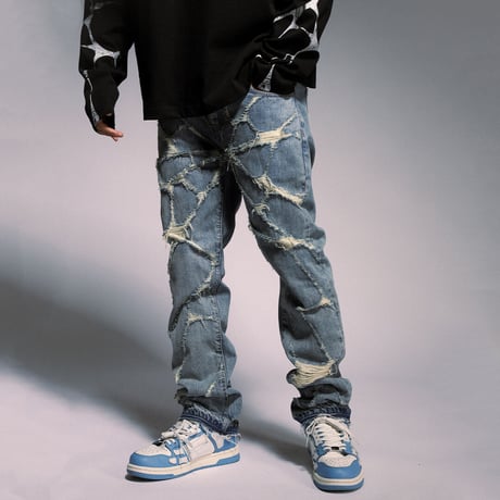 Ripped Cobweb Denim