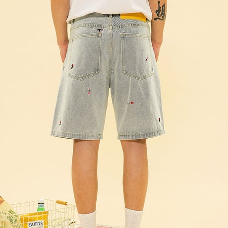 [CANDYMADE]  Embroidered Denim Shorts