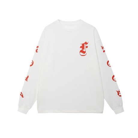 Gothic Letters Long Sleeves / White