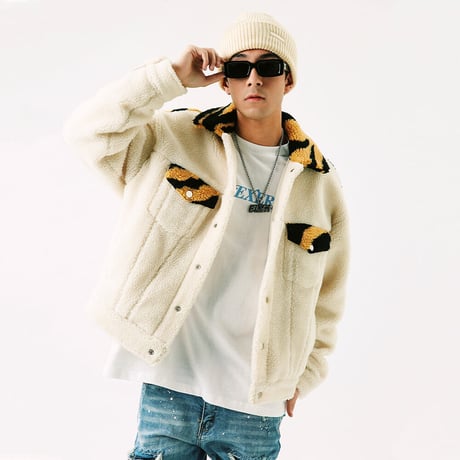 Tiger Print Patch Jacket