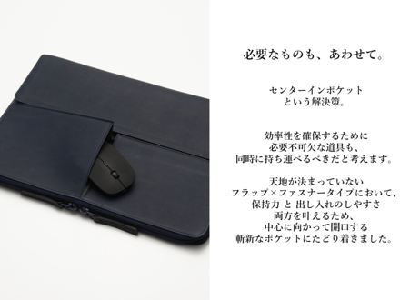 [藍染レザー]2wayPCレザーケース