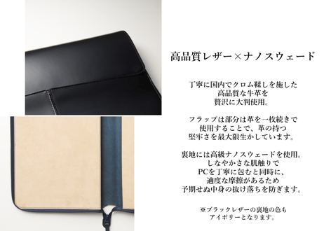 [ブラックレザー]2wayPCレザーケース