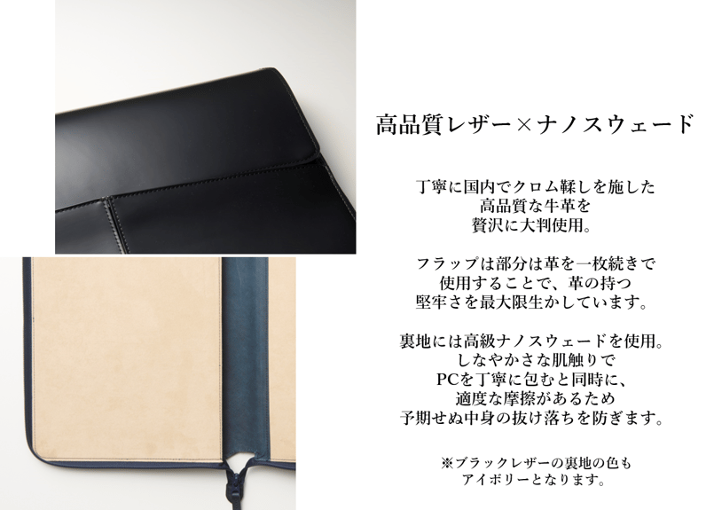 ブラックレザー]2wayPCレザーケース | Porta Lab.official store