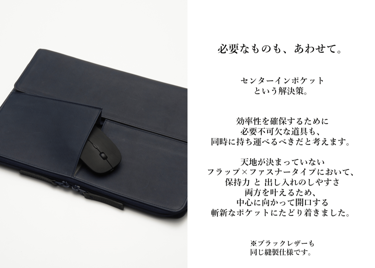 数量限定アウトレット][ブラックレザー]2wayPCレザーケース | Porta