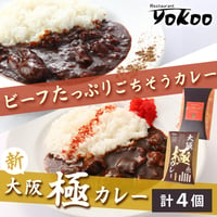 [送料込]ビーフたっぷりごちそうカレー＆大阪 極(きわみ)カレー(各2個 計4個)【YOKOO】