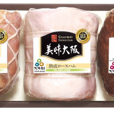 [送料込]大阪産(もん) 熟成ハム(ロース・ボンレスハム)・焼豚 3点セット【タケダハム】