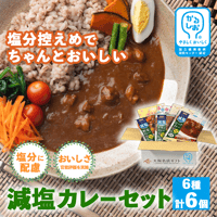 [送料込]塩分はひかえめに、想いはしっかり からだ想いの減塩カレーセット(6種計6個)【国立循環器病研究センター認定】