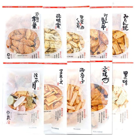 [送料込] 他にはないよくばり春秋味日記70g平袋10種詰合せ【あられ処 仁の蔵】