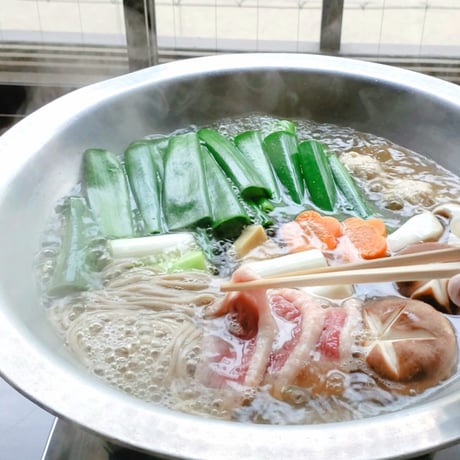 [送料込] 九条ねぎ 鴨そばすき(2人前)【総本家浪花そば】