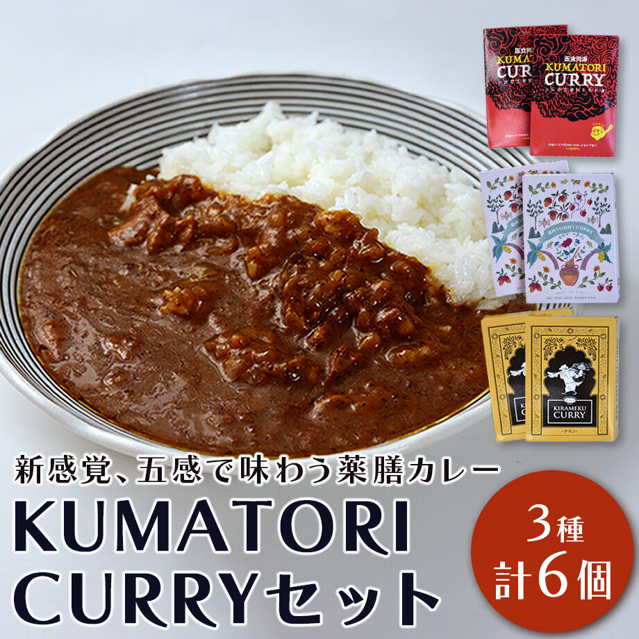 送料込]新感覚、五感で味わう薬膳カレー (3種 計6個)【株式会社