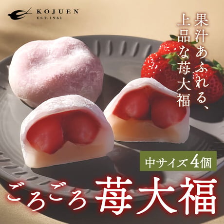 [送料込]ごろごろ苺大福(中サイズ4個)【広寿苑】