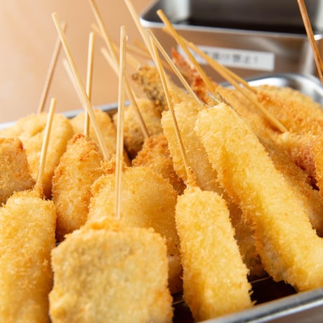 [送料込]大阪名物2度漬け禁止！2点セット(串かつ20本・ソース缶)【ひびき屋】