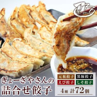 [送料込]パーティや贈り物におすすめ！詰合せ餃子セット (4種 各18個)【ぎょーざやさん】