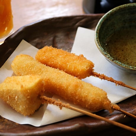 [送料込]大阪名物2度漬け禁止！2点セット(串かつ20本・ソース缶)【ひびき屋】
