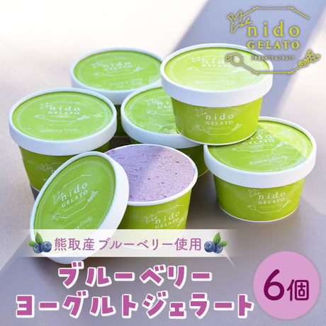 [送料込]熊取産ブルーベリー使用「Nido GELATO」ブルーベリーヨーグルト(6個)【Humming Fields】