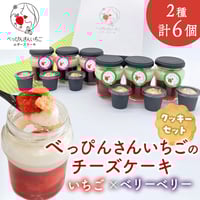 [送料込]"べっぴんさんいちご"のチーズケーキ クッキーセット(いちご＆ベリーベリー)(2種 計6個)【いずみ小川いちご農園】