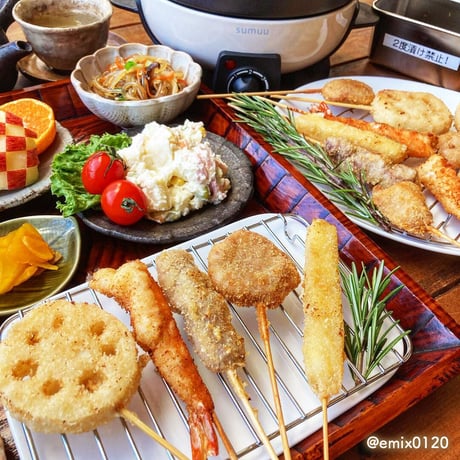 [送料込]大阪名物2度漬け禁止！2点セット(串かつ20本・ソース缶)【ひびき屋】