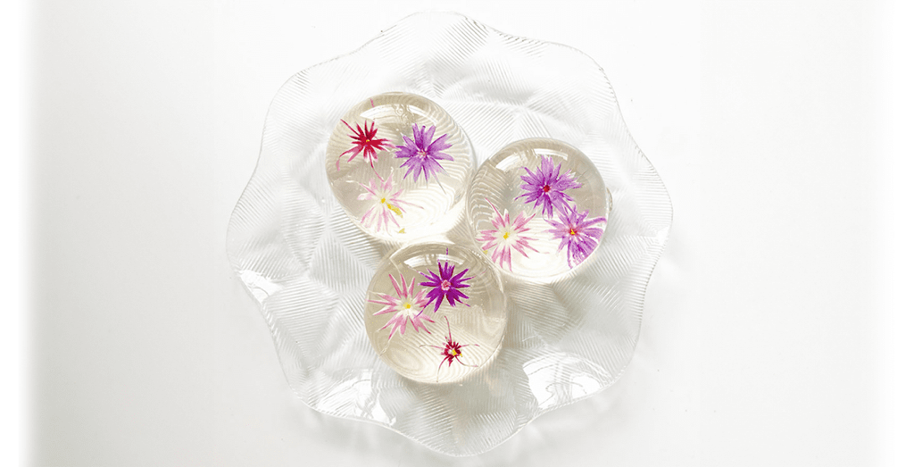 送料込] カラフルで美しい伝統菓子 フラワー錦玉(6個)【御菓子司つくし