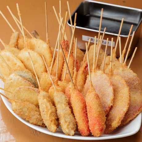 [送料込]大阪名物2度漬け禁止！2点セット(串かつ20本・ソース缶)【ひびき屋】