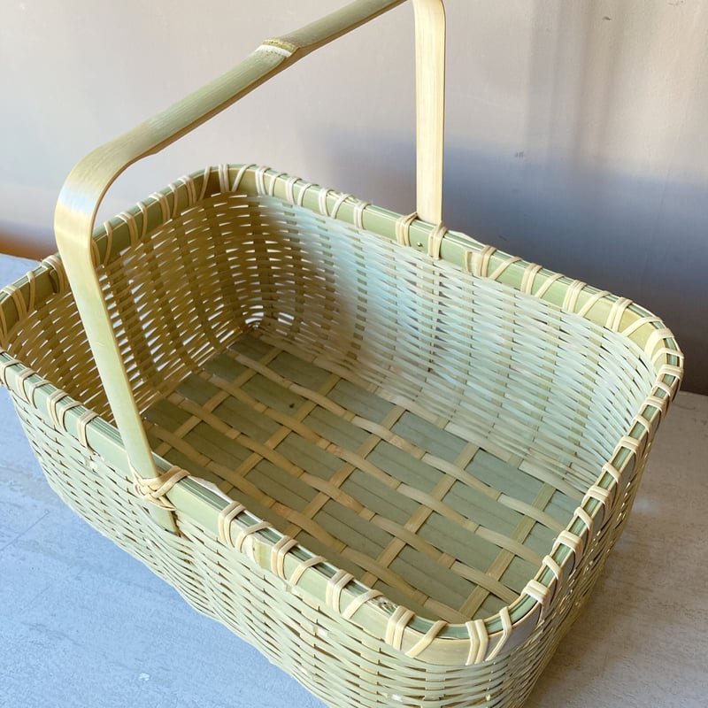 美品:市場かご 美濃ゴザ目角かご | QQ実験所